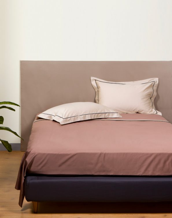Taupe embroidered sheet set