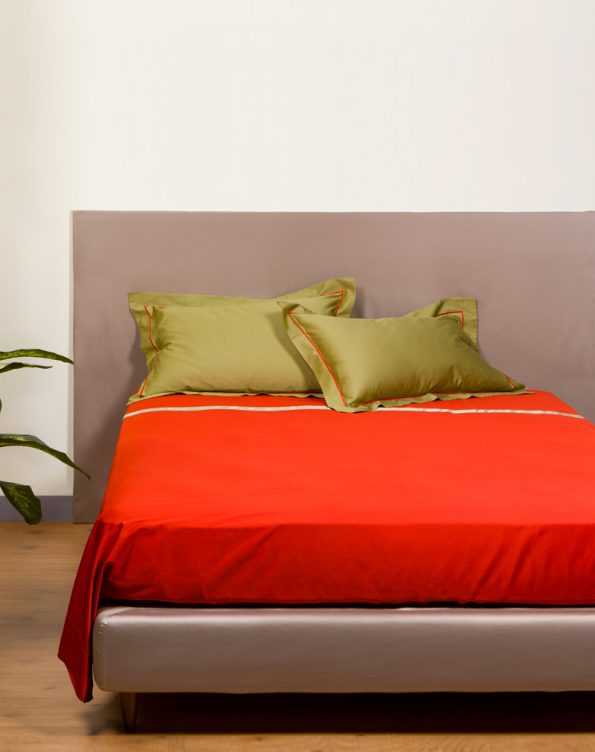 orange and green sheet set