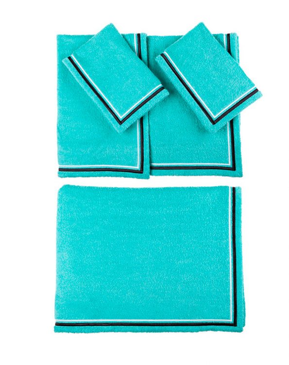 Set da 5 turchese con ricamo