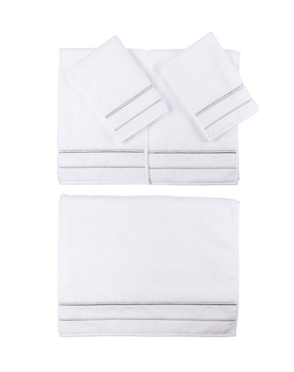 Set da 5 bianco con ricamo