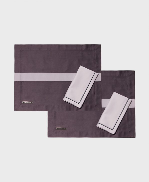 Dark grey and white placemats