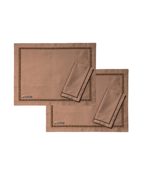 Studded beige placemats