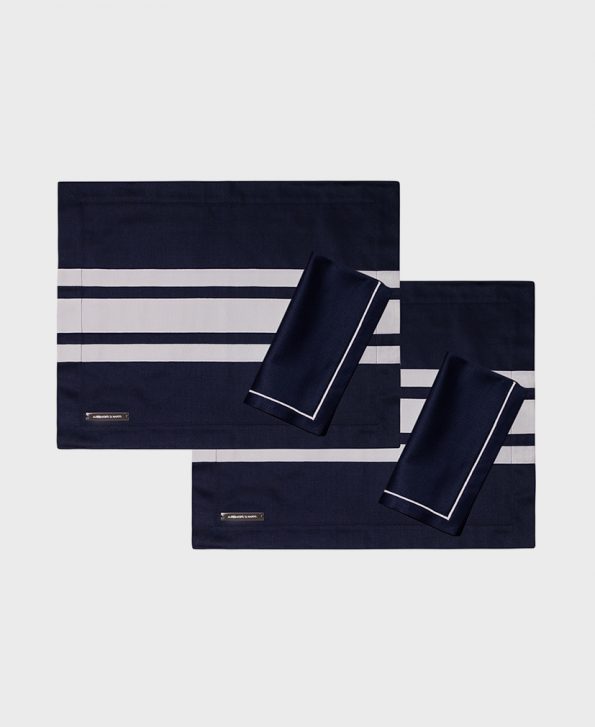 Navy and white placemats