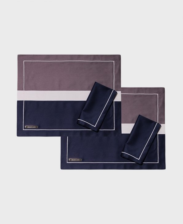 Grey and navy Placemat set