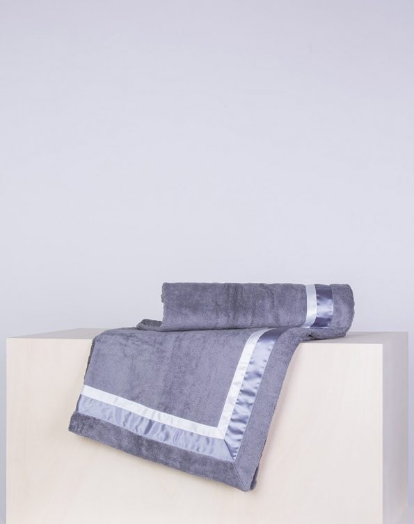 Gunmetal grey beach towel with ribbons