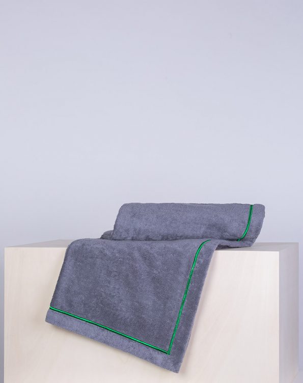 Gunmetal grey embroidered beach towel