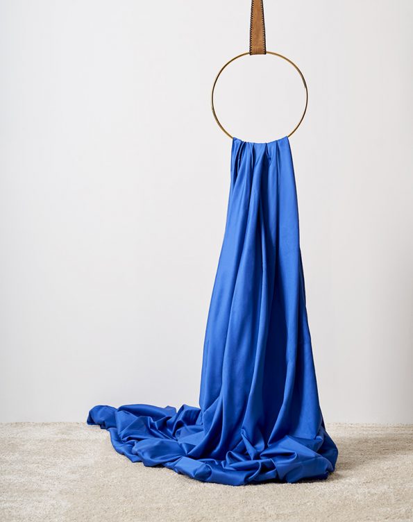 Electric blue sateen flat sheet