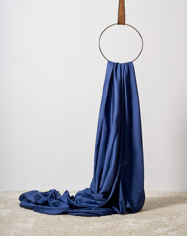 Navy blue satin flat sheet