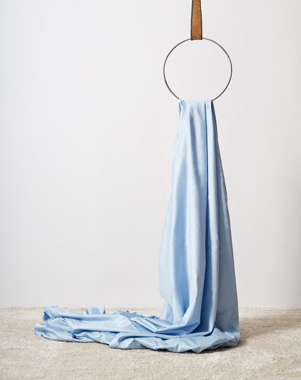 Sky blue sateen flat sheet