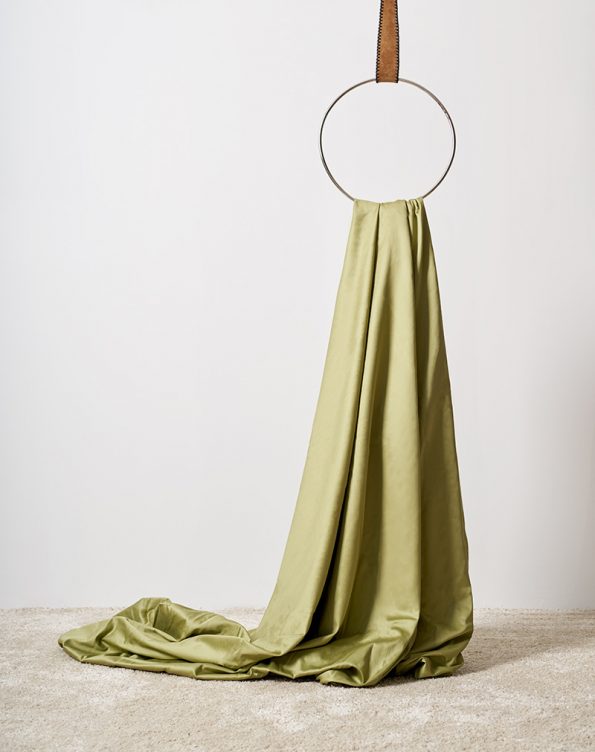 Olive green sateen flat sheet
